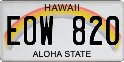 HI license plate EOW820
