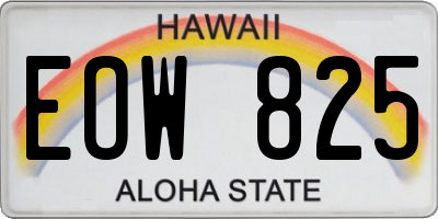 HI license plate EOW825