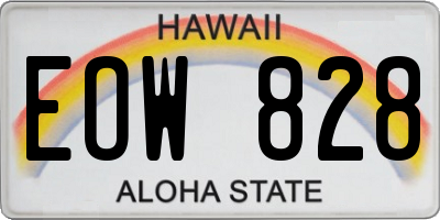 HI license plate EOW828