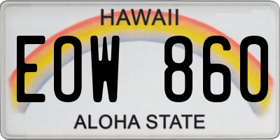 HI license plate EOW860