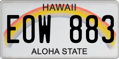 HI license plate EOW883