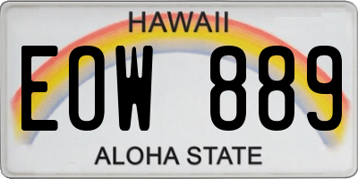 HI license plate EOW889