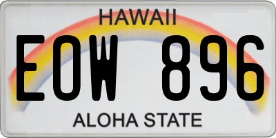 HI license plate EOW896
