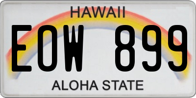 HI license plate EOW899