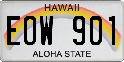 HI license plate EOW901