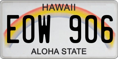HI license plate EOW906