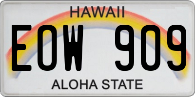 HI license plate EOW909