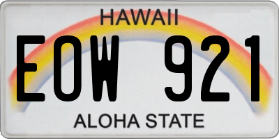 HI license plate EOW921