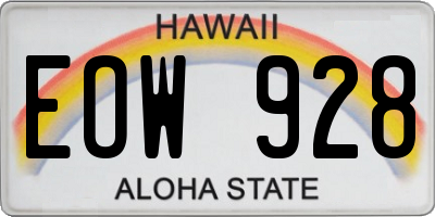 HI license plate EOW928