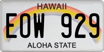 HI license plate EOW929