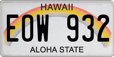 HI license plate EOW932