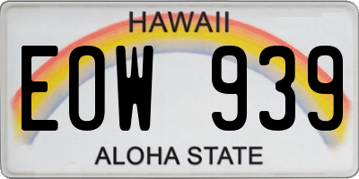 HI license plate EOW939