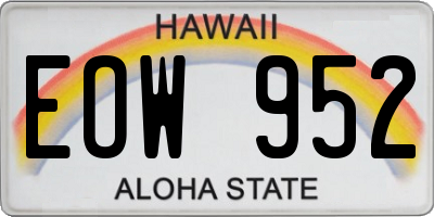 HI license plate EOW952
