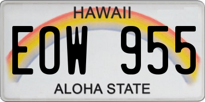 HI license plate EOW955
