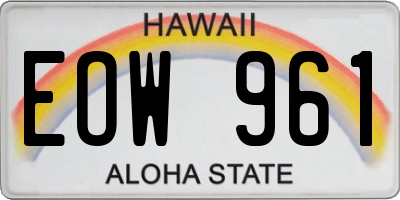 HI license plate EOW961