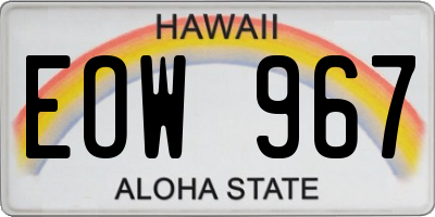 HI license plate EOW967