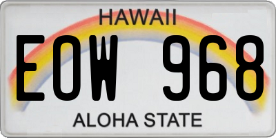 HI license plate EOW968