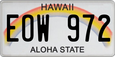 HI license plate EOW972
