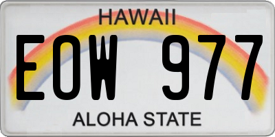 HI license plate EOW977
