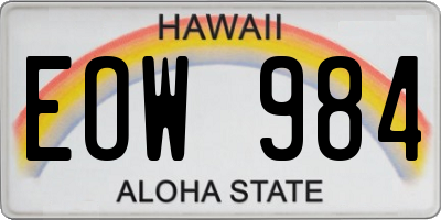 HI license plate EOW984