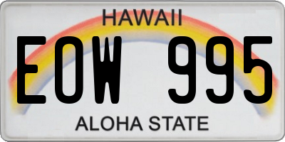 HI license plate EOW995