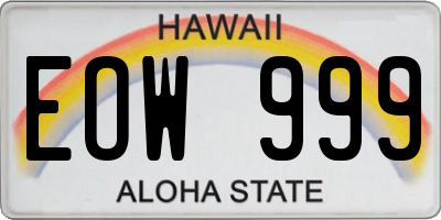 HI license plate EOW999