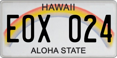 HI license plate EOX024