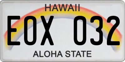 HI license plate EOX032