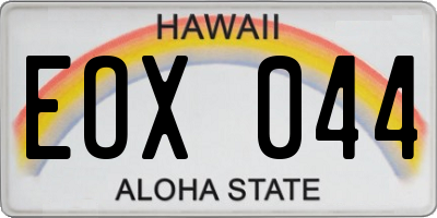 HI license plate EOX044
