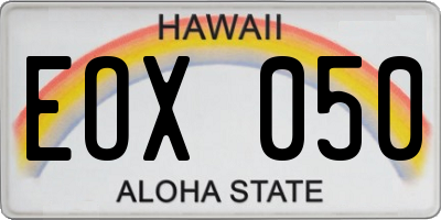 HI license plate EOX050