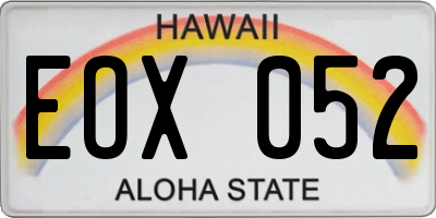 HI license plate EOX052
