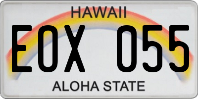 HI license plate EOX055