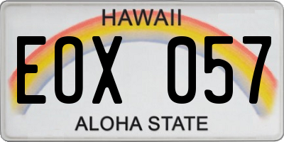 HI license plate EOX057