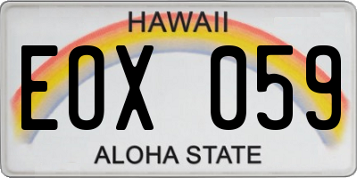 HI license plate EOX059