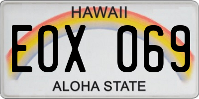 HI license plate EOX069