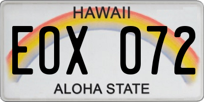 HI license plate EOX072