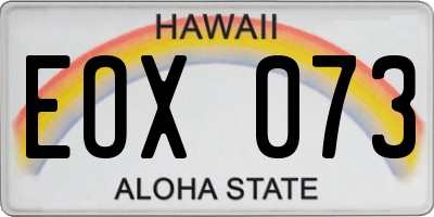 HI license plate EOX073
