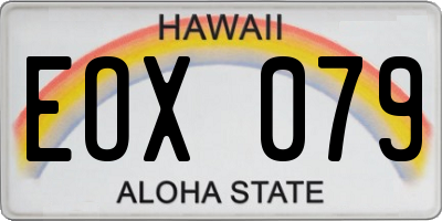 HI license plate EOX079