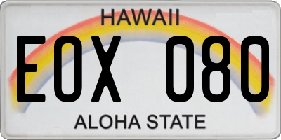 HI license plate EOX080