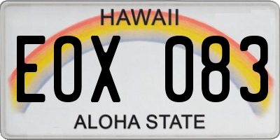 HI license plate EOX083