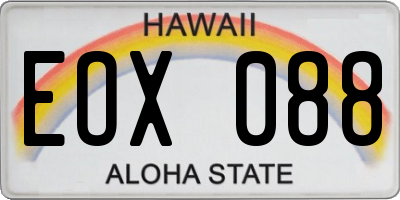 HI license plate EOX088