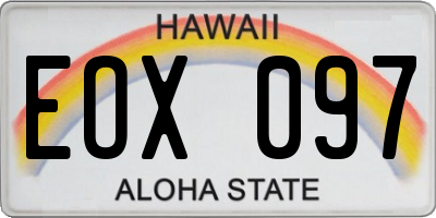 HI license plate EOX097