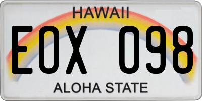 HI license plate EOX098