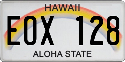 HI license plate EOX128