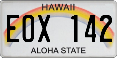 HI license plate EOX142