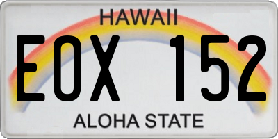 HI license plate EOX152