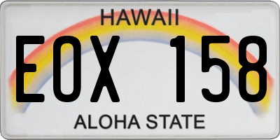 HI license plate EOX158