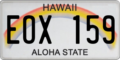 HI license plate EOX159
