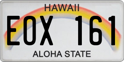 HI license plate EOX161