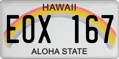 HI license plate EOX167